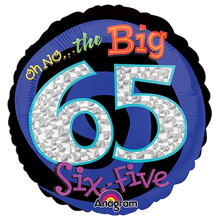 Loonballoon Birthday-over-the-hill Balloons, 18 inch OH NO! IT'S MY BIRTHDAY 65 years old 2 pcs LOON-LAB-28355-01-A-P