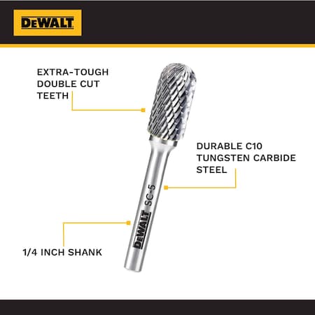 Dewalt SINGLE CARBIDE BURR SIZE SC-5 DXCBTJSC5