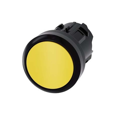 Siemens Pushbutton, 22 mm, round, plastic, yellow, pushbutton, flat 3SU1000-0AB30-0AA0-ZY13