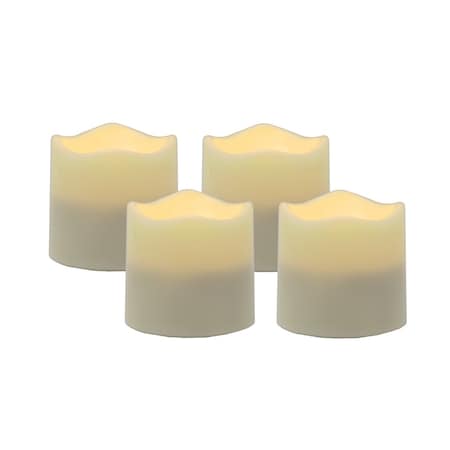 Homeroots Set of Four Ivory Flameless Tealight Candle, 4PK 485148