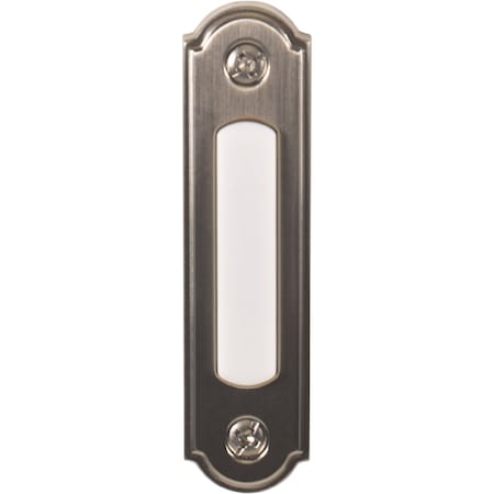 Newhouse Hardware LED Lighted Metal Door Chime Push Button (Satin Nickel), Surface Mount, Wired Doorbell Button BT5SNL