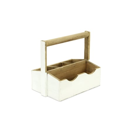 Homeroots 10" White Solid Wood Box 488028