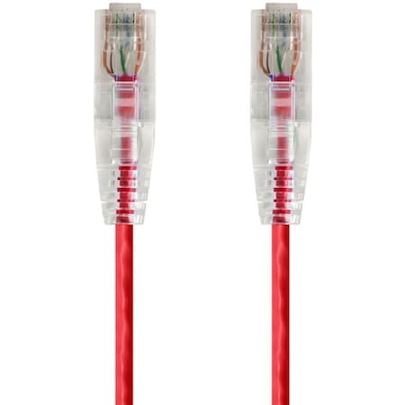 Monoprice Slim Cat6 Utp Network Cable, 1 ft.Red 14793