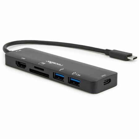Rocstor PREMIUM USB TYPE-C 6-IN-1 4K MULTIPORT ADAPTER WITH DP 1.4 ALT MODE - USB C TO 1 Y10A309-B1