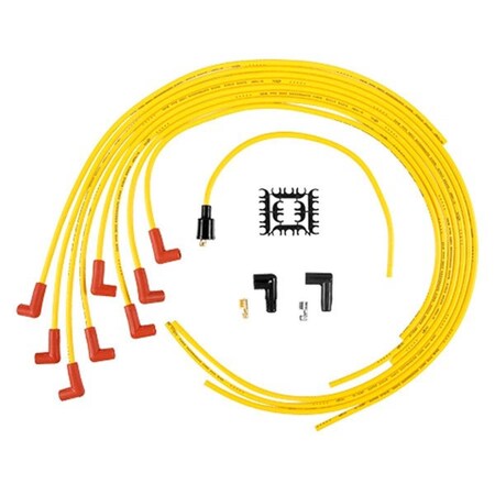 Accel 4041 8 mm, 90 deg Super Stock Suppression Spark Plug Wire Set for 1977-1980 Buick Century - Yellow ACL4041
