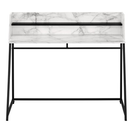 Homeroots 47" White and Black Wood and Metal Sled Computer Desk 489856