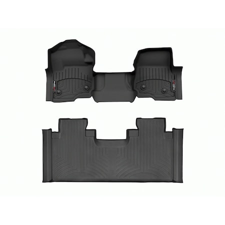 Weathertech Black, Front and Rear Floorliners for Vinyl Floors  Over The Hump 4410331V-446975