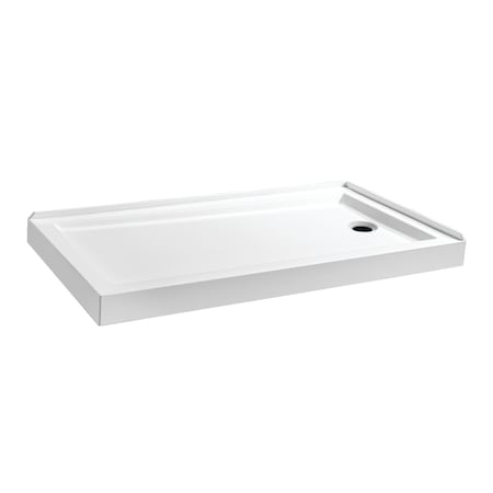 Kingston Brass 60" x 32" Acrylic Double Threshold Shower Base with Right Drain, Glossy White VTSB60324R