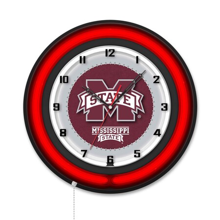 Holland Bar Stool Mississippi State University 19 Double Neon Wall Clock Clk19BK