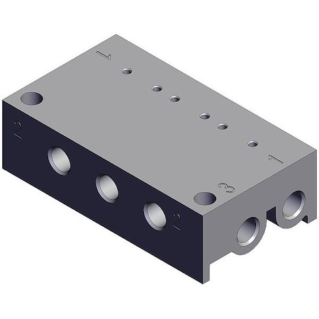 Smc Valve Manifold, 44 mm L, 25 mm W, 13 mm H VV100-S41-03-M5