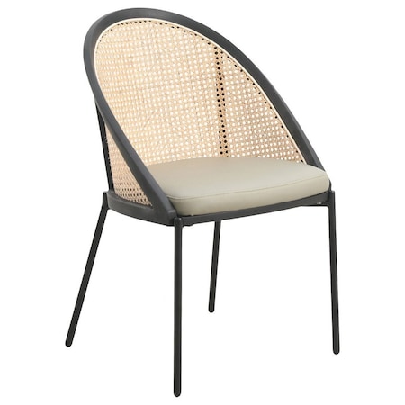 Leisuremod Urbane Collection Modern Dining Chair With Wicker back in Olive Green UC21WOG