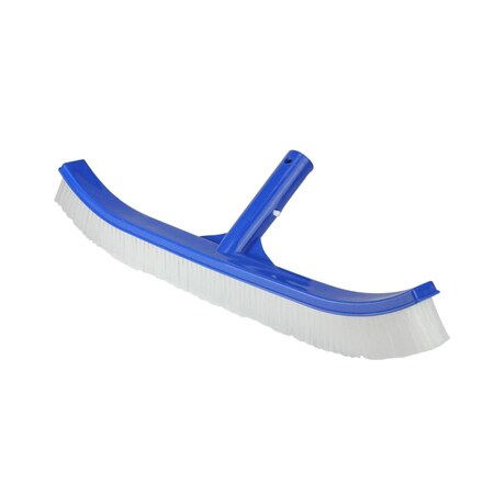 Pool Central 17.5 in. Standard Curve Nylon Bristle Wall Brush with Aluminum Support, Blue 32756714