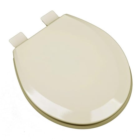 Plumbing Technologies 125-03 Premium Molded Round Wood Toilet Seat, Almond 1F1R5-03