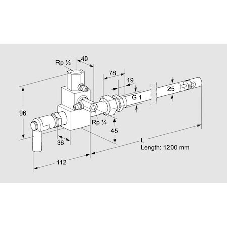 Honeywell Kromschroder BRNR, ZMI25TB1200N PILT L 47.25 1200MM KS84234125