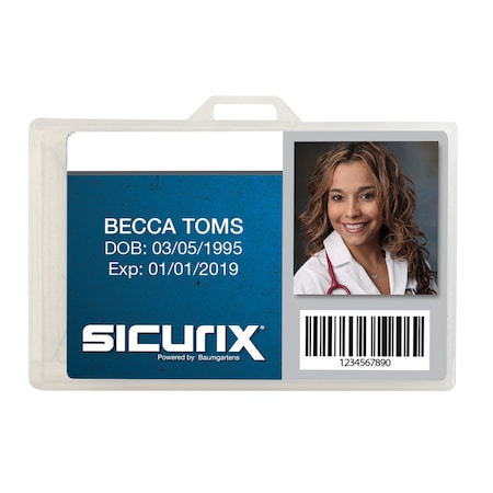 Sicurix Badge Dispensers, Horizontal, Translucent, 25PK 68110