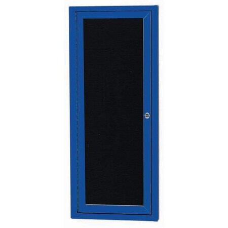 Aarco Outdoor Enclosed Directory w/ Al Frame, Powder Coated Blue, Letter Panel is Black Vinyl, 36''Hx12''W OADC3612B