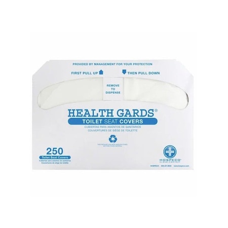 Hospeco Health Gards Toilet Seat Covers, Half-Fold, White - Case of 1000 HG-1000