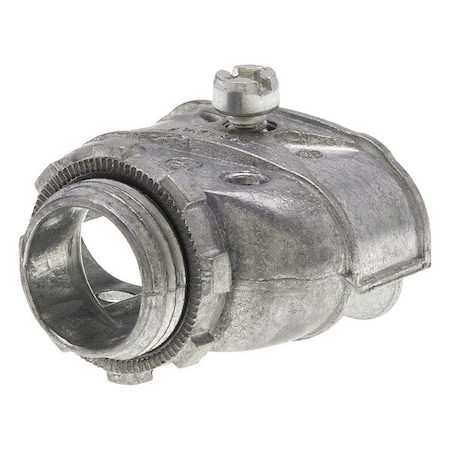 Bridgeport Duplex Connector Connector, 3/8 in, Set Screw, Die Cast Zinc, Ball Burnished; Mirror Smooth, Silver 601-DC2