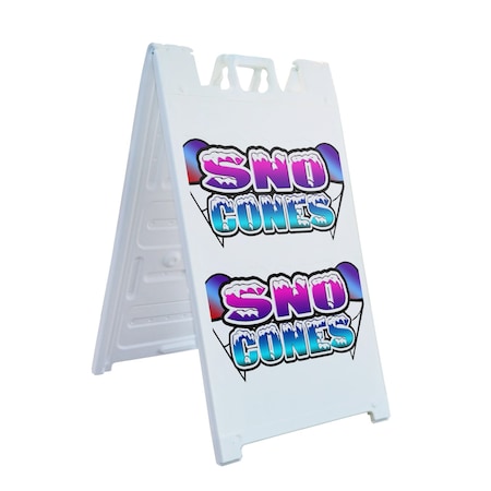 Signmission Sno Cones, A-Frame & 2 Sign Inserts, Heavy-Duty Plastic Frame SBHD-C-2436-Sno Cones
