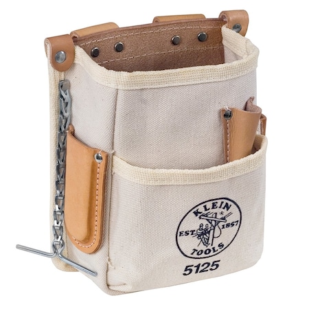 Klein Tools Tool Pouch, Tool Pouch, Tan, Canvas, 5 Pockets 5125