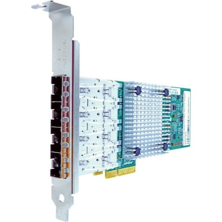 Axiom 1Gbs Quad Port SFP PCIe x4 NIC Card for Intel w/Transceivers - I350F4 I350F4-AX