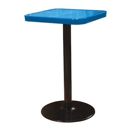 Leisure Craft 24" Square Perforated Pedestal Table, Portable, 40"H, Blue SQ24TAB40-BLUE