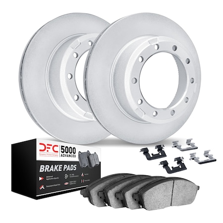 Dynamic Friction Co DFC GEOSPEC Rotors with 5000 Advanced Brake Pads and Hardware 4512-54100
