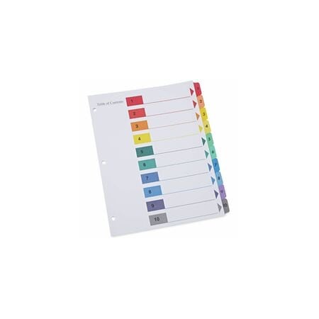 Universal One Table of Contents Divider, 10-Tab, 6PK UNV24804