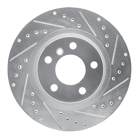 Dynamic Friction Co DFC Brake Rotor - Drilled and Slotted - Silver 631-31152R