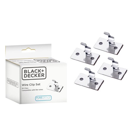 Black & Decker LED Jumper Wire Clips for Flat, 4-Core CL2 Compliant Cable, Chrome with 3M Adhesive Backing LEDUC-WRCLP30