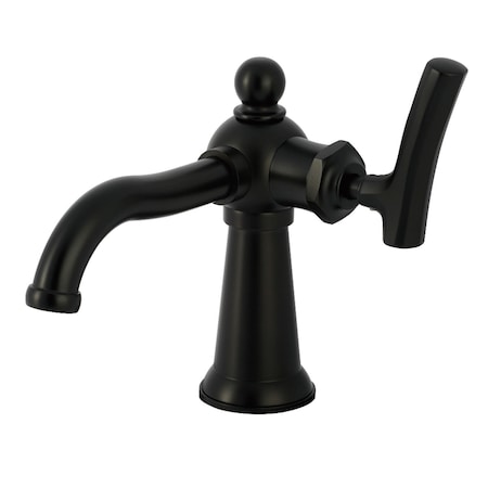 Kingston Brass One-Handle Single-Hole Bathroom Faucet with Push Pop-Up Drain, Matte Black KS3540TKL