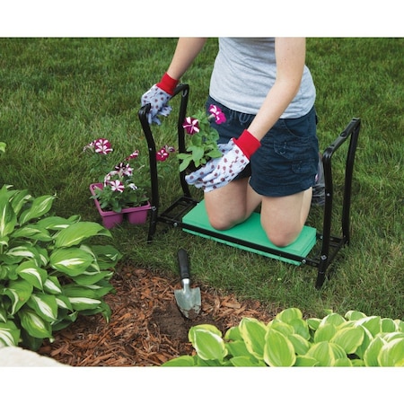 Best Garden Green Foam Pad w/Black Steel Frame Garden Kneeler Bench GM7104