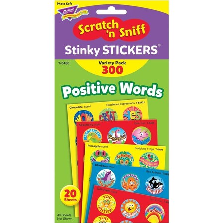 Trend Enterprises Positive Words Stinky Stickers® Variety Pack, 300 Per Pack, PK3 T6480