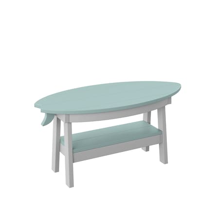 Polybird SURFBOARD COFFEE TABLE.      SAGE AND WHITE POLYBIRD P86
