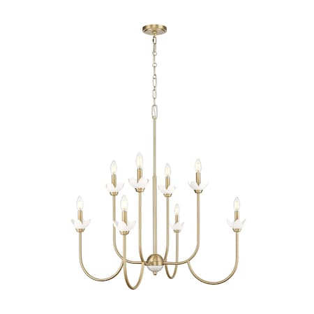 Z-Lite Allistair 8-Light Chandelier, 36 in W, Modern Gold 352-8MGLD