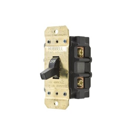 Hubbell Wiring Industrial Grade Switches, 2 Pole, 50A 600V AC, Manual Motor Controllers, Side Wired HBL7852D