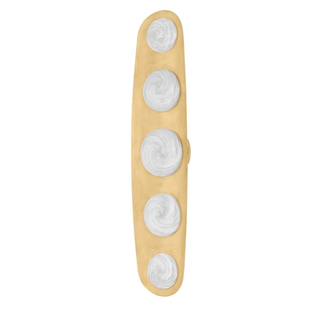 Corbett Lighting Noz Nozawa X Bezel 5 Light Wall Sconce 7 In. Vintage Brass 472-05-VB