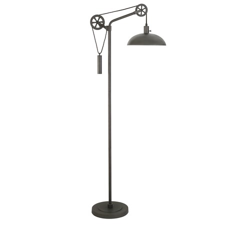 Homeroots 72" Silver Reading Floor Lamp With Silver Metal Dome Shade 523443