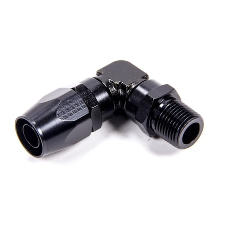 Fragola 199010-BL 90 deg 3000 Series Direct Fit Low Profile -10 AN to 0.5 in. NPT Male Hose End, Black FRG199010-BL