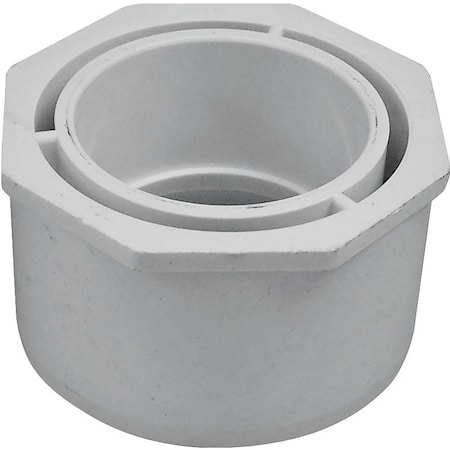 Genova LASCO 437338BC Reducing Bushing, 3 x 2 in, Spigot x Slip, PVC, SCH 40 Schedule 437338-BC