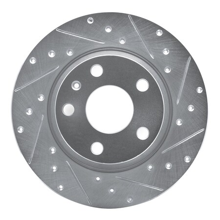 Dynamic Friction Co DFC Brake Rotor - Drilled and Slotted - Silver 631-73053R
