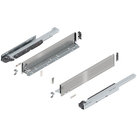 Blum 20in. M Height Legrabox Stainless Drawer Set, 125 Lbs Weight Rating 770M50S0I