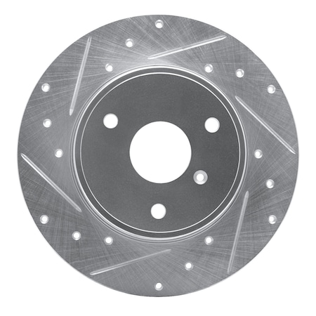 Dynamic Friction Co DFC Brake Rotor - Drilled and Slotted - Silver 631-63090L