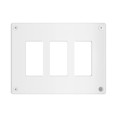 Legrand Wall Plate, 7.34" W, Stainless Steel, White WSP33G1PS