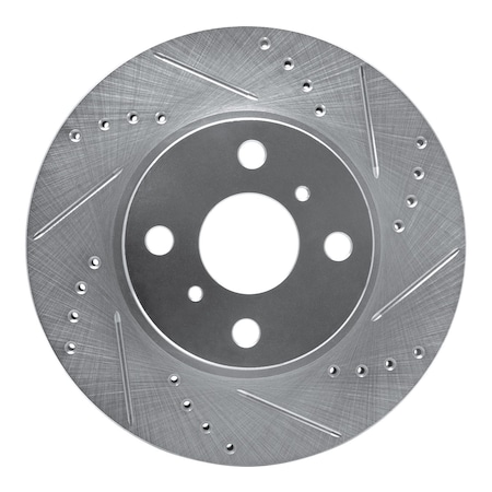 Dfc Premium Silver Drilled & Slotted Brake Rotor, Disc Brake Rotor, 631-76078R