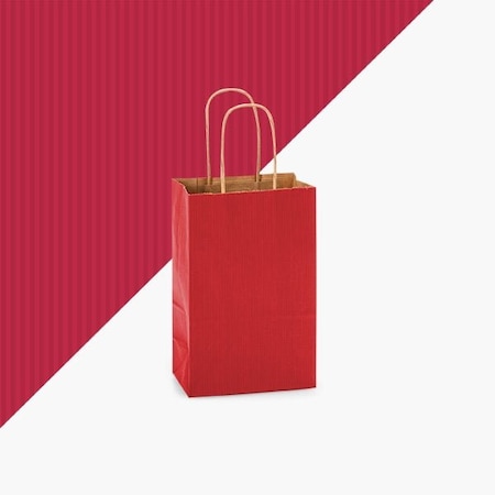 Nashville Wraps Really Red Shadow Stripe Kraft Bag, Rose 5.5x3.25x8.25, 250PK RRSBR