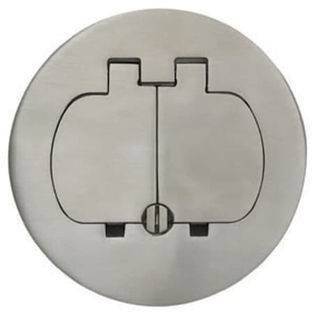 Carlon Electrical Box Cover, Round, Stainless Steel, Duplex Receptacle Cover E97SS2