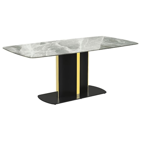 Leisuremod Rectangular 55.11 in W, 28 in L, Sintered Stone/Steel, Light Grey STBLG-55IGR-S