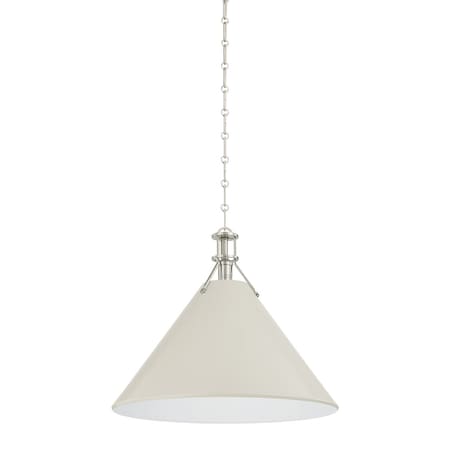 Hudson Valley Lighting Painted No. 2 Pendant in Polished Nickel/Off-White by Mark D. Sikes MDS352L-PN/OW