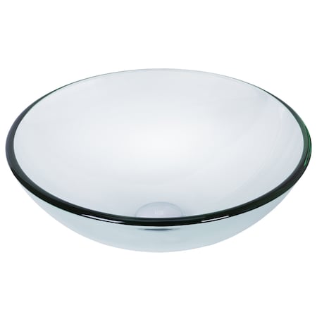 Vigo Giovanni Iridescent Glass 17 in. L x 17 in. W x 7 in. H Round Vessel Bathroom Sink VG07074